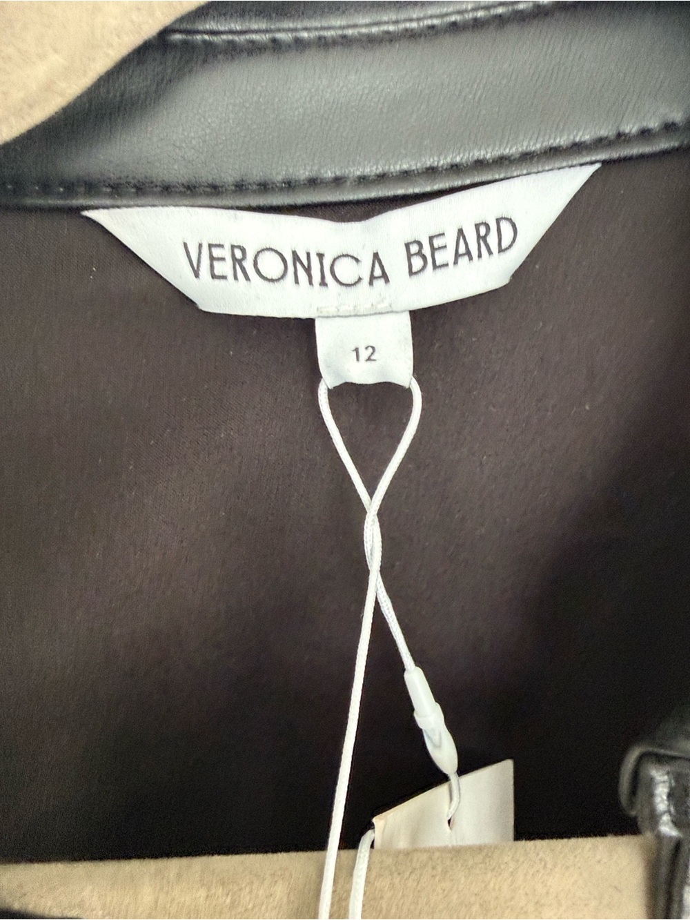 Veronica Beard Black Leather Button-Front Dress 12 NWT - Picture 7 of 9